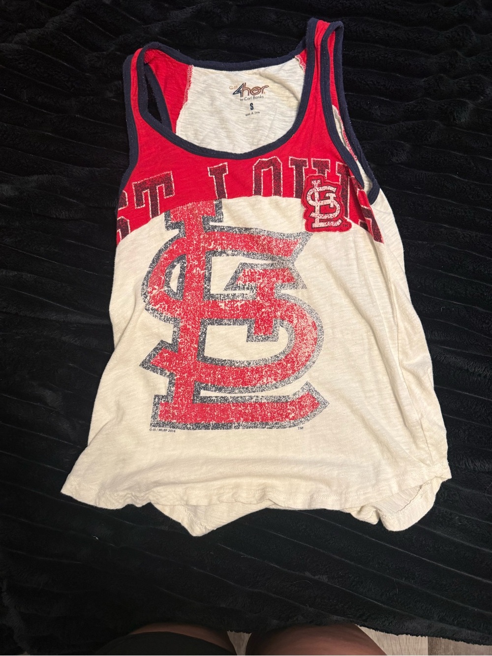 Women's Cream & Red St. Louis Sleeveless Graphic Camisole
